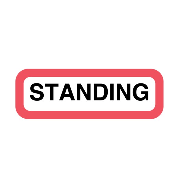 Position Labels - Standing 1/2" x 1-1/2" White w/Red & Black